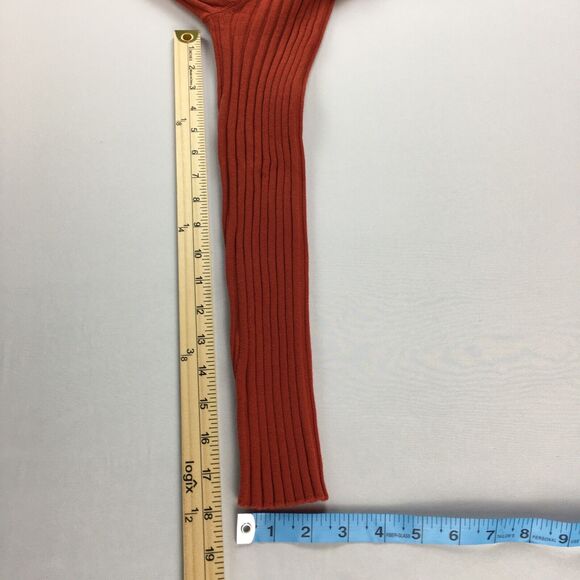 Sundance Sweater Red Orange V Neck Ribbed Knit Organic Cotton Blend Women’s XXL - Picture 14 of 16